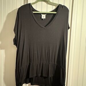 CAbi Women's Black V-Neck Short Sleeve Top
